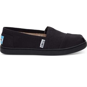 Toms youth classic 2.0 canvas flat shoes color black size 3.5